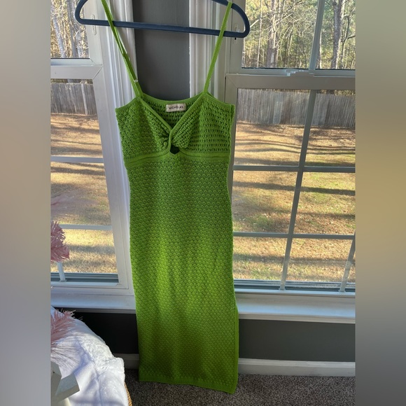 Nicholas crochet-knit green midi dress - Picture 6 of 7